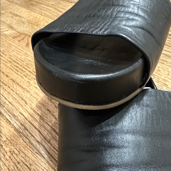 Beek pelican leather platform sandal Slides black size 10 - Picture 6 of 9